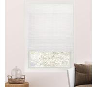 CHICOLOGY Bamboo Roman Shades - Customer Favorite Light Filtering Blinds for Windows, Premium Quality, Ideal for Home, Snow White, 34" W X 64" H