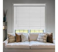 Chicology Cordless Faux wood blinds Best for Kids, Inside Mount, 12"W X 48"H, Basic White