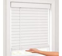 Chicology Cordless Faux wood blinds Best for Kids, Inside Mount, 12"W X 72"H, Basic White