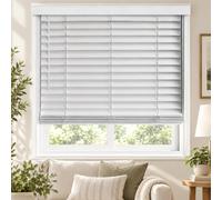 CHICOLOGY Faux, Wood Treatments, Window Shades for Home, Wooden Blinds, 29"W X 60"H, Basic White