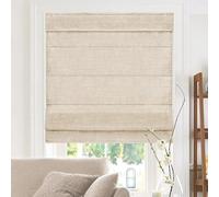 CHICOLOGY - RMBF3164 Cordless Roman Shades Cross-Hatched Modern Fabric Cascade Window Blind Treatment, 31"W X 64"H, Belgian Flax (Privacy & Light Filtering)
