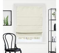 Chicology Roman Shades - Blackout Window Treatments, 33" W x 64" H, Del Mar Moon Shell (Blackout)