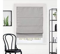 CHICOLOGY Roman Shades for Windows, Roman Window Shades, Roman Shades, Blackout Shades, Window Treatments, Window Shades for Home, Window Shade, 27" W X 64" H, Del Mar Pearl Grey (Blackout)