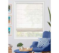 Chicology Roman Shades for Windows, Roman Window Shades, Roman Shades, Window Treatments, Window Shades for Home, Window Shade, 31" W X 64" H, Pacific White (Semi-Sheer/Light Filtering)