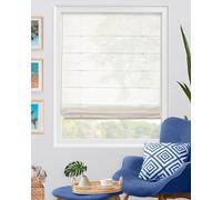 Chicology Roman Shades for Windows, Window Treatments for Home, 34" W X 64" H, Pacific White (Semi-Sheer/Light Filtering)