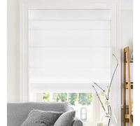 Chicology Roman Shades for Windows, Window Treatments, Roman Shades, Roman Window Shades, Room Darkening Shades, Window Shades, 36" W X 64" H, Belgian Snow (Privacy & Light Filtering)