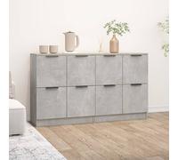 chicory wooden sideboard with 4 doors in concrete effect