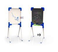 CHICOS - Junior Chalkboard, Reversible 2-in-1 for Markers and Chalks, Includes Marker, Chalk and Eraser, Ages 3 Years, Blue, 37 x 32.5 x 85 cm