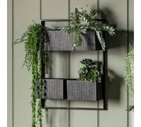 chicoutimi metal greenery wall planter in black