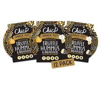 ChicP Velvet Truffle Hummus Snack Pack with Gluten Free Corn Chips | High Fibre Vegan Snack | For Lunchbox & On The Go | 12 Pack | UK Made