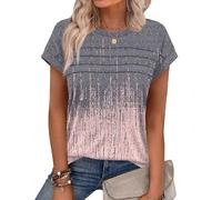 Chicrise Shirts for Women UK Crew Neck Casual Plain Tank Tops Cap Sleeves Basic Solid Color T-Shirt Means 12-14