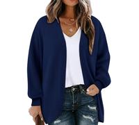 Chicrise Women's Long Autumn Cardigan V Neck Spring Elegant Knitted Coat Light Chic, darkblue, M
