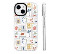 ChiCs-Flaura for iPhone 15 Case [Military-Grade Drop Protection/Coastal Soft Slim TPU Protective/Camera Control/for Girls Teens] - Coastal Nautical Beach Palm Sailboat Collage Pattern