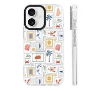 ChiCs-Flaura for iPhone 16 Case [Military-Grade Drop Protection/Coastal Soft Slim TPU Protective/Camera Control/for Girls Teens] - Coastal Nautical Beach Palm Sailboat Collage Pattern