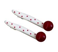 Chics Polkas Dot Heart Hair Clip Durability Metal Construction Easy to Use Accessory for Versatilitys Looks Red Heart Clip