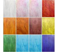 CHICSHIS 10-Pack of Semi-Transparent Stained Glass Sheets for Mosaic Artists, Beginners, and DIY Enthusiasts, 4x6 inches, Colourful Glass Tiles for Crafts, Home Decor, and More