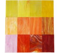 CHICSHIS 10 Vibrant Opaque Stained Glass Sheets, Assorted Brilliant Coloured Art Glass for DIY Mosaic Crafts, 4x6 inch Glass Sheets for Stained Glass Projects and Home Décor, Mixed Fall Colour