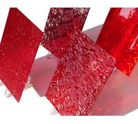 CHICSHIS 4 Sheet Vibrant Stained Glass Sheets for DIY Crafts, 4x6 inch Colored Textured Cathedral Glass for Mosaic Tile Art Crafts,Red