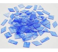 CHICSHIS 70pcs Transparent Glass Mosaic Tiles, 200g Large Size Stained Glass Pieces for DIY Mosaic Craft Supplies, 4 Shapes Glass Tiles for Creative Mosaic Project, Sky Blue