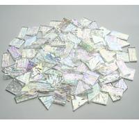 CHICSHIS Iridescent Textured Cathedral Glass Mosaic Tiles, 200g Transparent Stained Glass Pieces for Mosaic Art, Pre-Cut Glass Mosaic for Handmade Crafts, Iridescent Clear