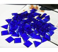 CHICSHIS Large Size Textured Transparent Glass Mosaic Tiles, 200g Mixed Shapes Stained Glass Pieces Supplies for DIY Mosaic Crafts, 70pcs Mosaic Glass Tiles for Bold Mosaic Projects, Turquoise Blue