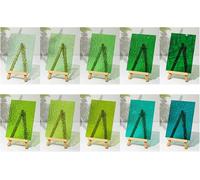 CHICSHIS Mosaic Glass Sheets (10 Pack) - 4 x 6 inches Green Tones - Textured Stained Cathedral Glass Peces - Transparent Tiles Panel for DIY Mosaic Crafts, Tiffany Projects, and Home Decoration