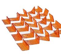 CHICSHIS Transparent Textured Stained Glass Pieces, 200G Vibrant 4 Shapes Mosaic Tiles for DIY Glass Crafts Bulk, VibrantTiles for Mosaic Making Kit, Red Orange