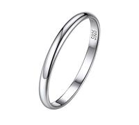 ChicSilver 2mm Band Ring for Women 925 Sterling Silver Minimalist Wedding Engagement Jewelry Promise Rings