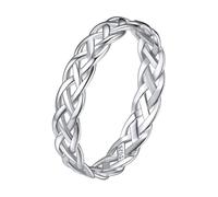 ChicSilver 4mm Sterling Silver Celtic Knot Rings Size 6 Eternity Wedding Engagement Band Ring for Women Minimalist Jewelry