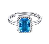 ChicSilver 925 Sterling Silver December Birthstone Square Rings for Women