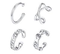 ChicSilver 925 Sterling Silver Ear Cuff Earrings Non-Piercing Fake Helix Cartilage Cuff Earrings Conch Cuffs Earrings for Women