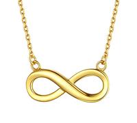 ChicSilver 925 Sterling Silver Infinity Necklace for Women, Gold Plated Infinity Love Heart Pendant Necklace Jewelry Birthday Valentine's Day Gift