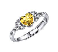 ChicSilver Celtic Knot Ring with November Birthstone 925 Sterling Silver Cubic Zirconia Heart Finger Rings for Women
