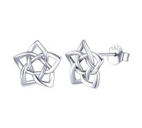 ChicSilver Earrings for Women 925 Sterling Silver Star Earring Studs Irish Knot Jewellery Cute Silver Earrings for Her