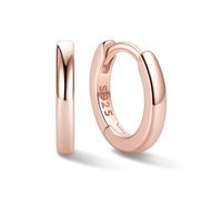 ChicSilver Earrings Women Sterling Silver Huggies Earring Hoops 8mm Rose Gold Cartilage Earrings Pierced Jewellery