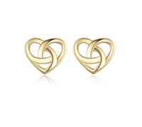 ChicSilver Gold Earrings for Women Sterling Silver Small Heart Stud Earring Celtic Knot Jewellery Lovely Gifts for Mum Daughter