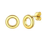 ChicSilver Gold Round Earrings Gold Plated Sterling Silver Round Circle Studs for Women Mum Girlfriend