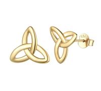 ChicSilver Gold Stud Earrings for Woman Celtic Jewellery 925 Sterling Silver Endless Knot Earring Studs for Females