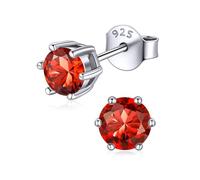 ChicSilver July Birthstone Stud Earrings Sterling Silver Simulated Ruby Earring for Women Hypoallergenic Fashion Jewellery