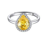 ChicSilver November Birthstone Ring 925 Sterling Silver Cubic Zirconia Droplet Rings for Women
