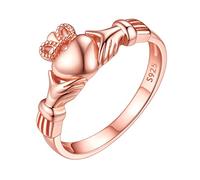ChicSilver Rose Gold Claddagh Celtic Ring Engagement Band Ring for Women Minimalist Jewelry