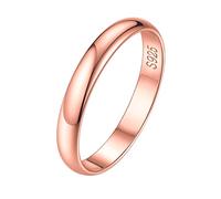 ChicSilver Rose Gold Minimalist Thin Stackable Rings 3MM Wedding Band Midi Ring for Women