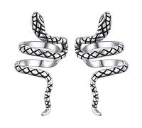 ChicSilver S925 Silver Snake Ear Cuffs Wraps Earring for Women No Piercing Fake Cartilage Helix Clip On Earrings