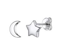 ChicSilver Silver Earrings Women 925 Sterling Silver Moon Star Stud Earring Elegant Delicate Jewellery Gifts for Birthday Anniversary