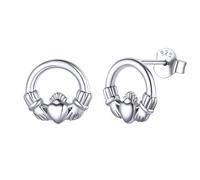 ChicSilver Silver Stud Earrings Womens Irish Claddagh Friendship Love Earring Dainty Silver Earring Hypoallergenic Jewellery
