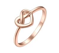 ChicSilver Sterling Silver Rings Rose Gold Plated Infinity Heart Knot Finger Rings Minimalistic Wedding Engagement Rings for Women