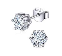 ChicSilver Tiny Birthstone Stud Earrings For April Women Girls 925 Sterling Silver Cubic Zirconia Simulated Diamond Earring Fashion Jewellery