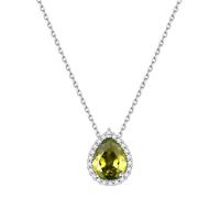 ChicSilver Tiny Small Pear August Birthstone Necklace for Women 925 Sterling Silver Birthday Jewelry Cubic Zirconia Accessories