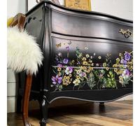 ChicSkin Large-Size Transfer Decals Ideal for Handcrafted Furniture & Nightstand Decor Watercolor UV DTF Transfer Decals Vintage Floral Patterns Wildflower Cluster Design Size: 29x135 cm