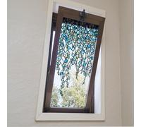 ChicSkin Stained Glass Window Stickers, Original Hand Drawn Glass Covering Decal, Static Cling Window Clings Blue Pearl Vine Transparent 33X58CM